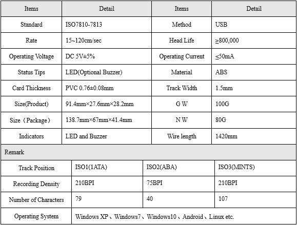 MSR580 Magnetiic Stripe Reader